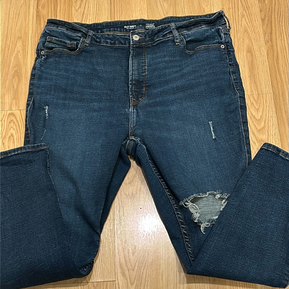 Old Navy High Rise Super Skinny Distressed Rockstar Jeans Size 18